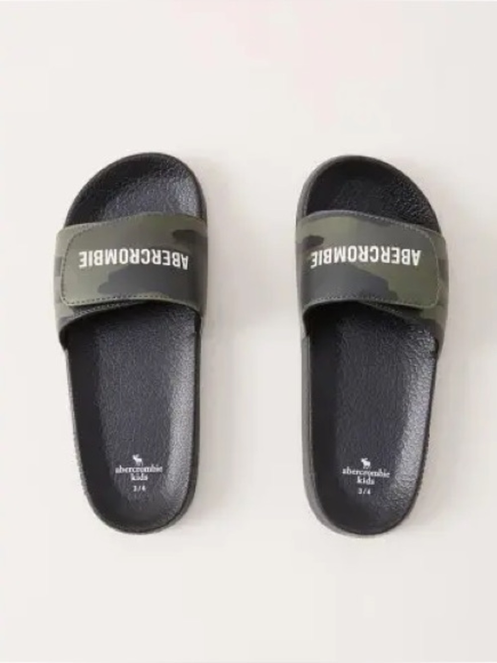 Abercrombie & Fitch Camouflage Slides Slip-on Sandals 5-6 Black & Camo A&F army